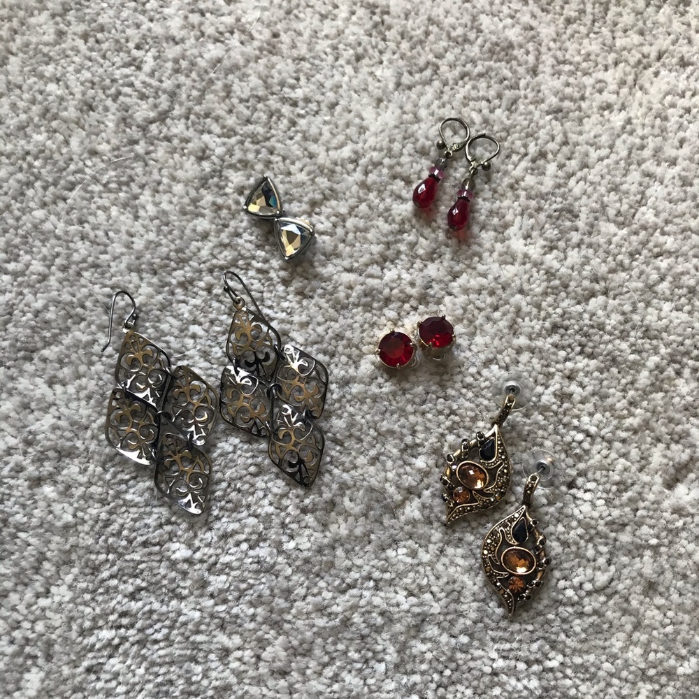 Five pair of miscellaneous earrings